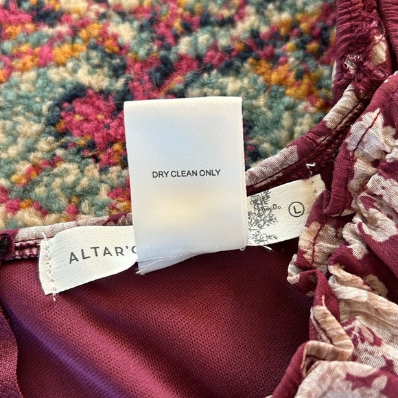 NWT Altar’d State | Women’s plum Theresa tiered white floral lined mini dress, L - Picture 15 of 16